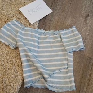 American one off shoulder crop top.